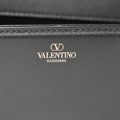 Valentino Garavani Calfskin Monochrome Vlogo Loco Shoulder Bag Black 6 of 10