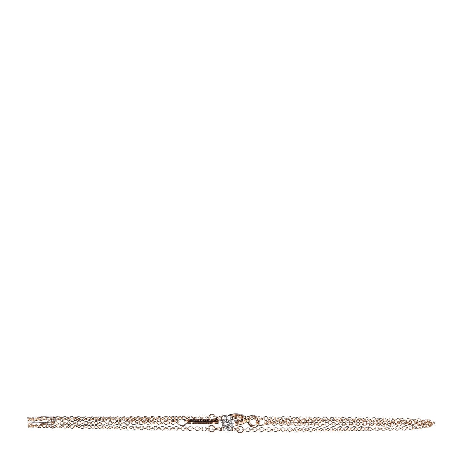 Tiffany 18K Rose Gold Diamond .17ct Solitaire Bracelet 1 of 5