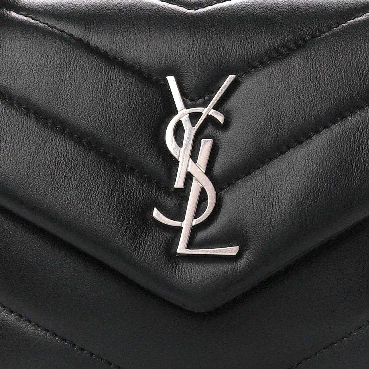 Saint Laurent Calfskin Y Quilted Monogram Toy Loulou Crossbody Bag Black 9 of 11