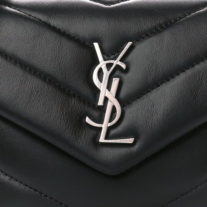 Saint Laurent Calfskin Y Quilted Monogram Toy Loulou Crossbody Bag Black 9 of 11