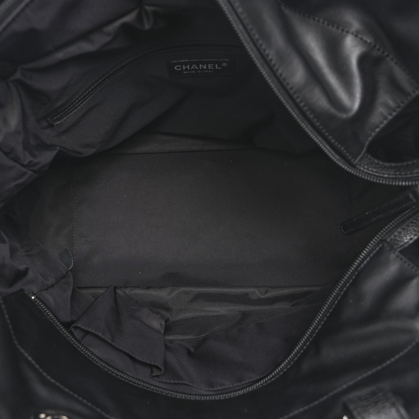 Coated Canvas Quilted Large Paris Biarritz Tote Black