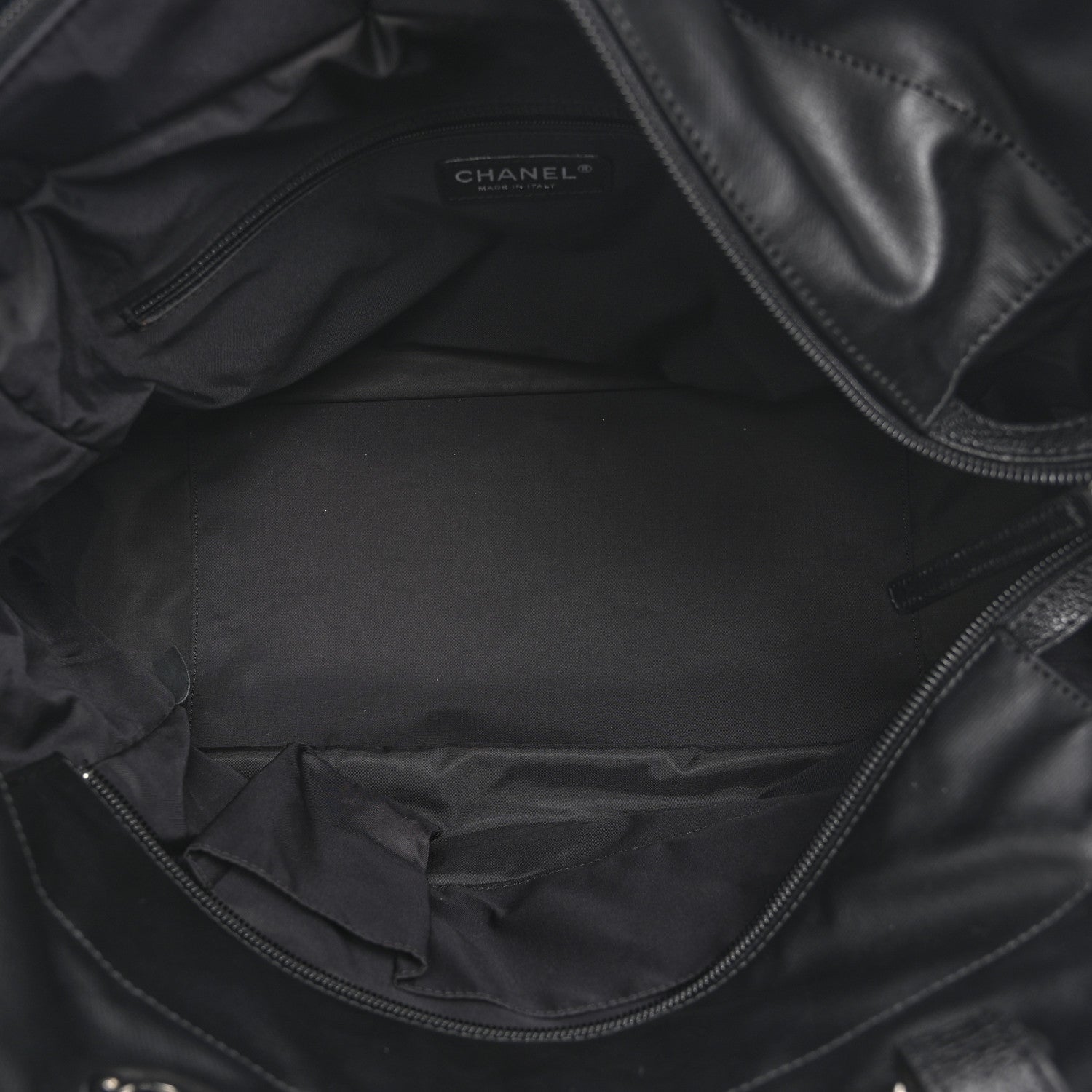 Chanel Coated Canvas Quilted Large Paris Biarritz Tote Black 6 of 11