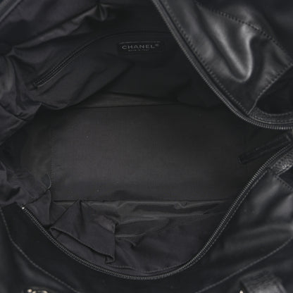 Chanel Coated Canvas Quilted Large Paris Biarritz Tote Black 6 of 11