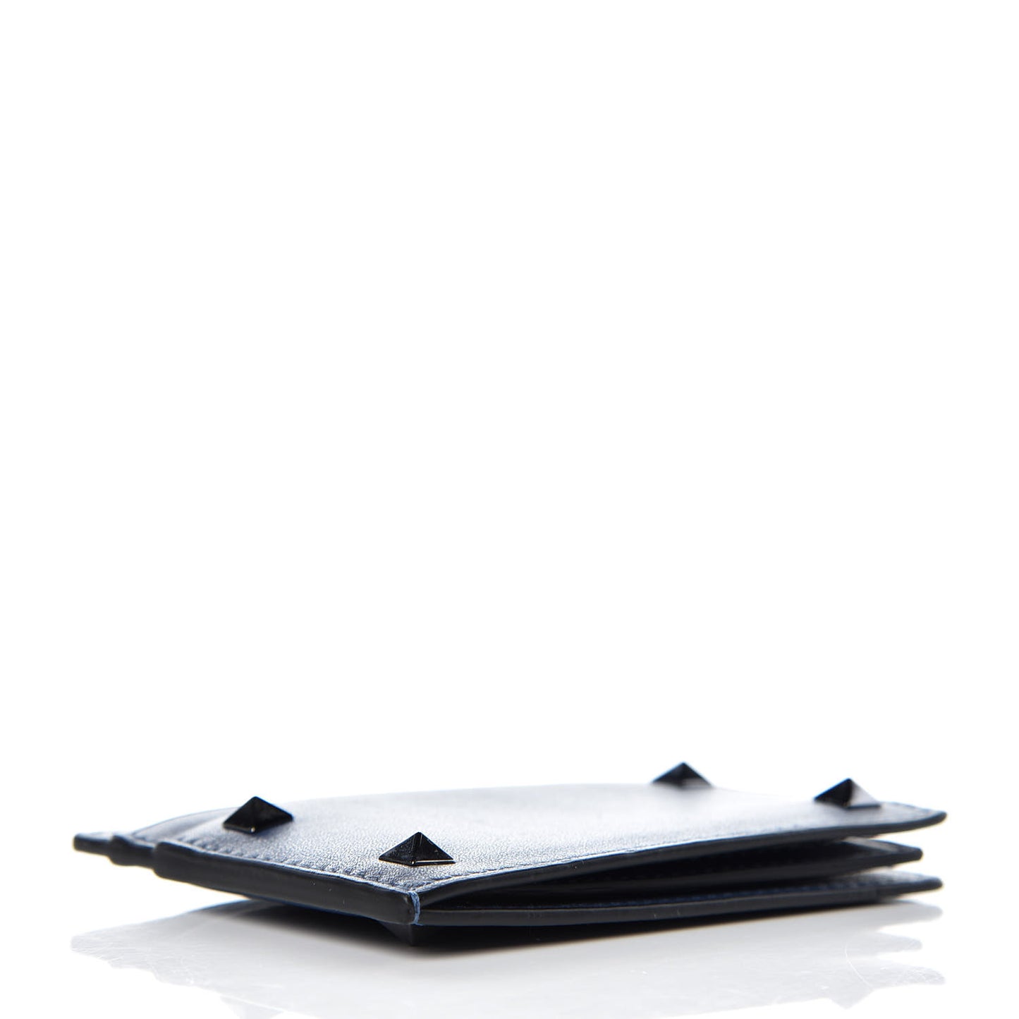 Vitello Rockstud Card Holder Indigo
