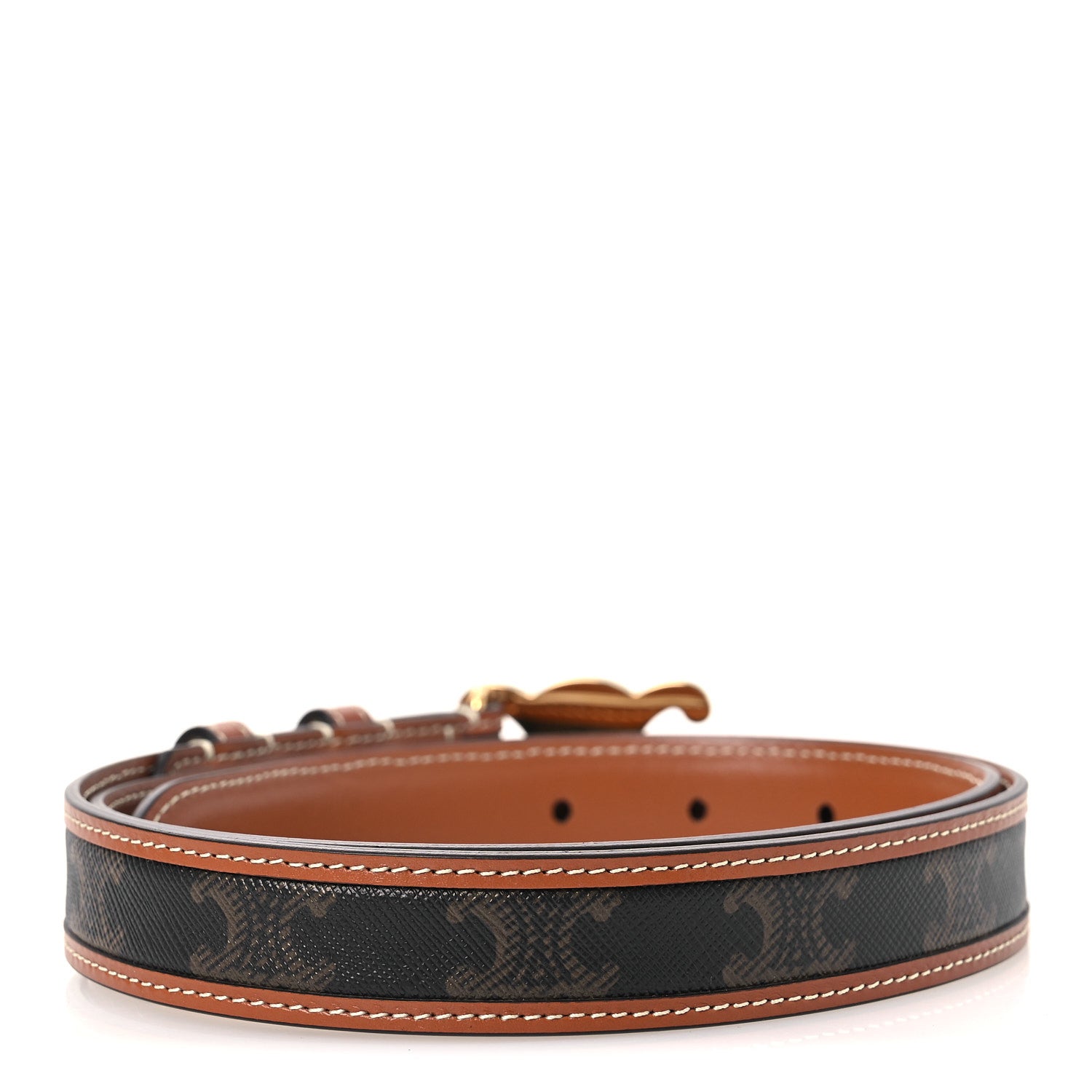 Celine Canvas Calfskin Medium 25mm Triomphe 85 34 Belt Tan 1886321