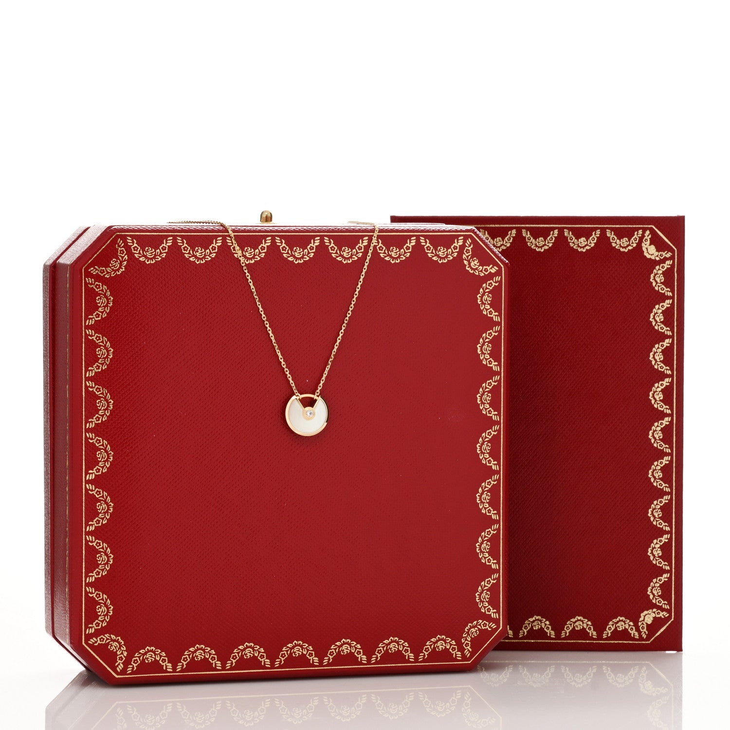 Cartier 18K Yellow Gold Diamond Mother of Pearl XS Amulette de Cartier Pendant Necklace 4 of 4