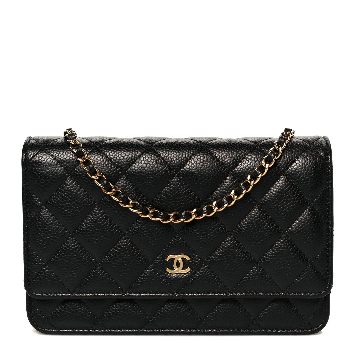 Caviar Quilted Wallet On Chain WOC Black