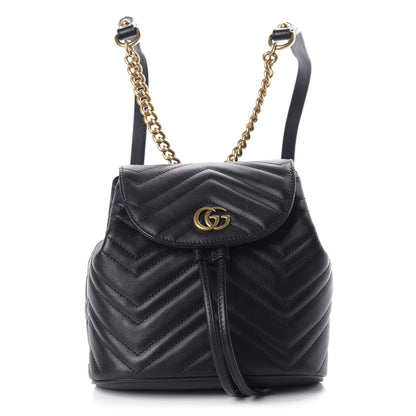 Gucci Calfskin Matelasse GG Marmont Flap Backpack Black 1 of 9