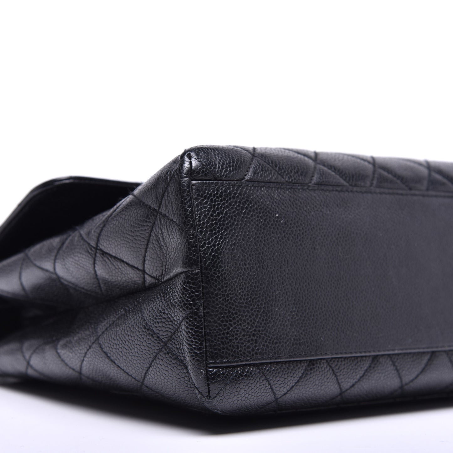 Caviar Quilted Jumbo Kelly Flap Black