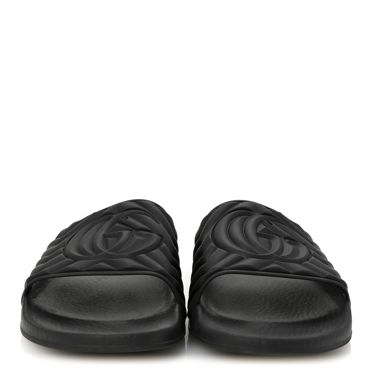 Gucci Rubber Matelasse Womens Slide Sandals 39 Black 3 of 7