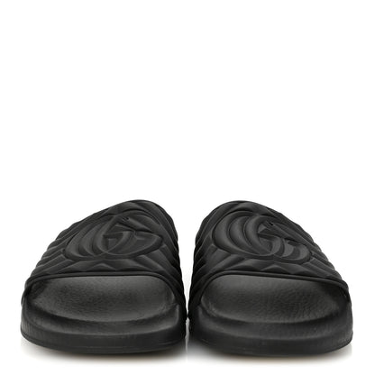 Gucci Rubber Matelasse Womens Slide Sandals 39 Black 3 of 7