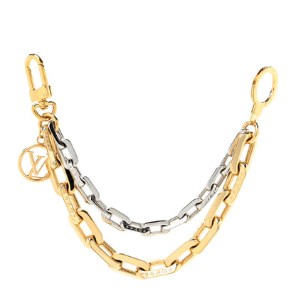 Louis Vuitton Metal LV Edge Chain Bag Charm Silver Gold 1 of 4