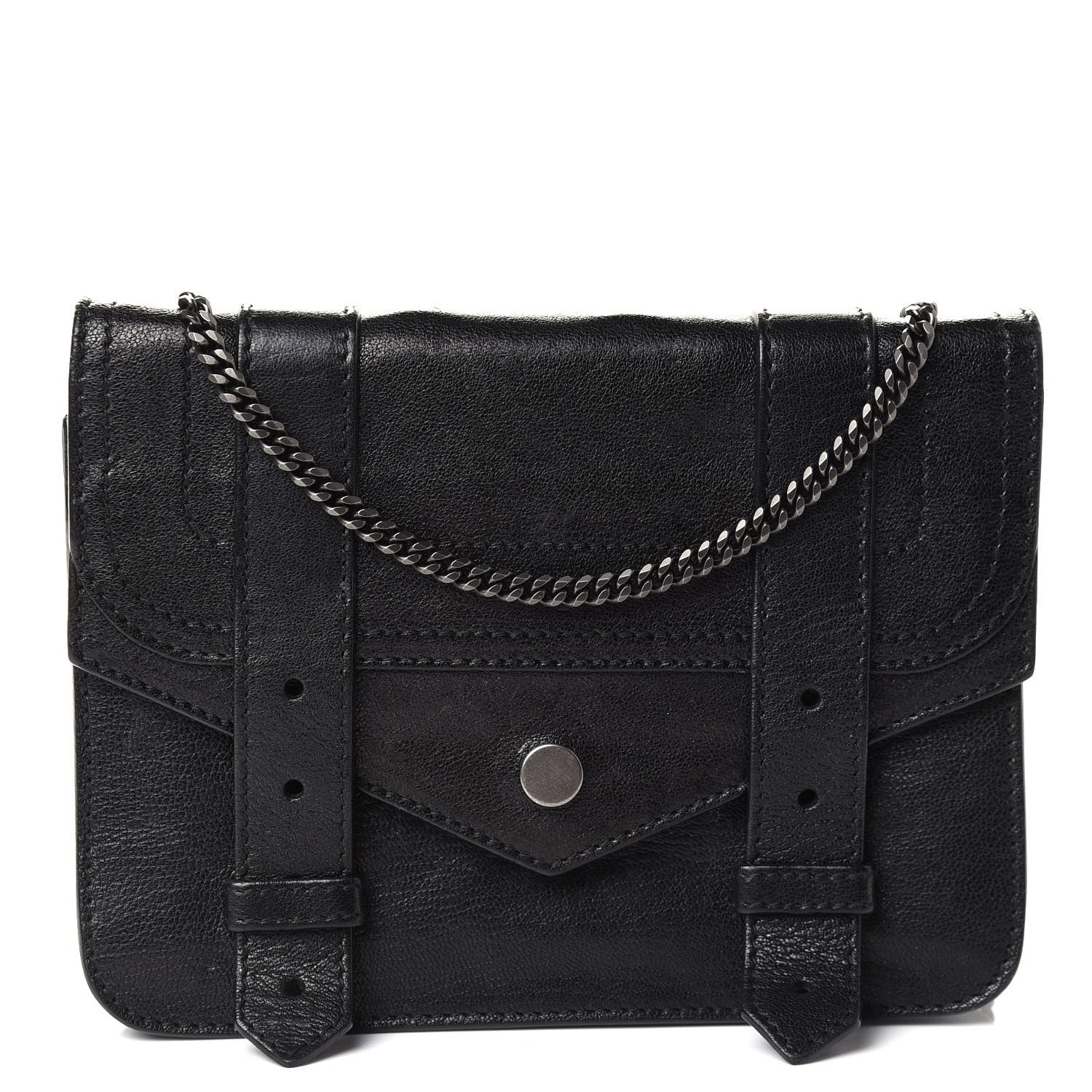 Proenza Schouler Lambskin PS1 Large Chain Wallet Black 1 of 8