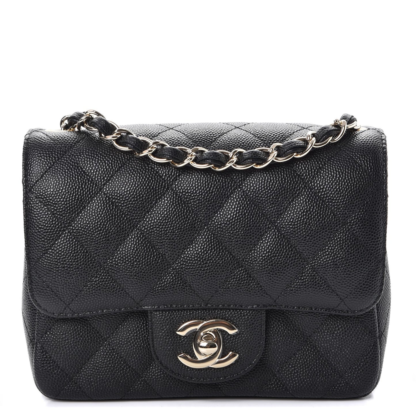 Caviar Quilted Mini Square Flap Black