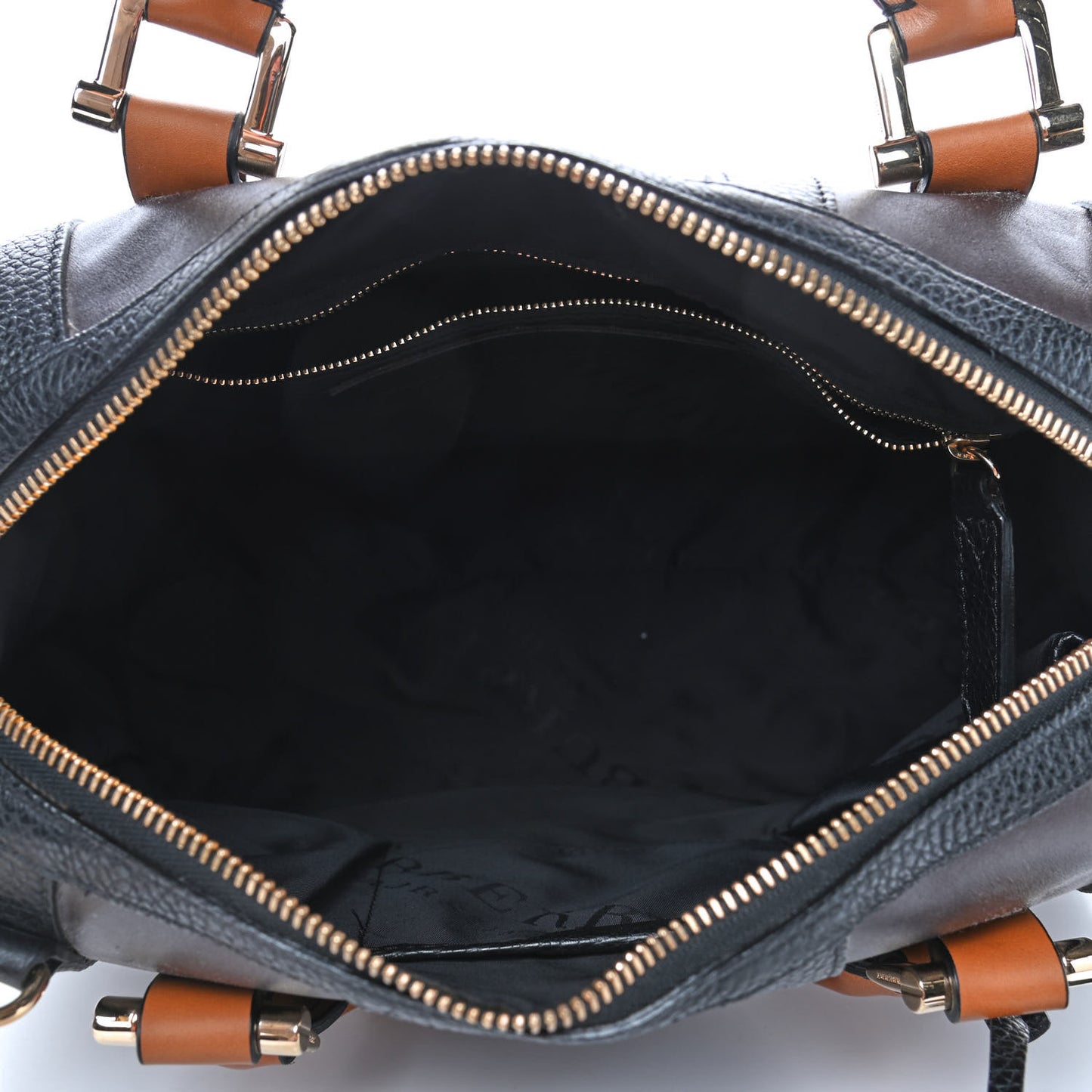 Calfskin Raffia Prorsum Bowling Black Brown