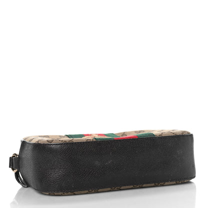 Gucci Monogram Web Small Webby Bee Shoulder Bag Dark Brown 4 of 22