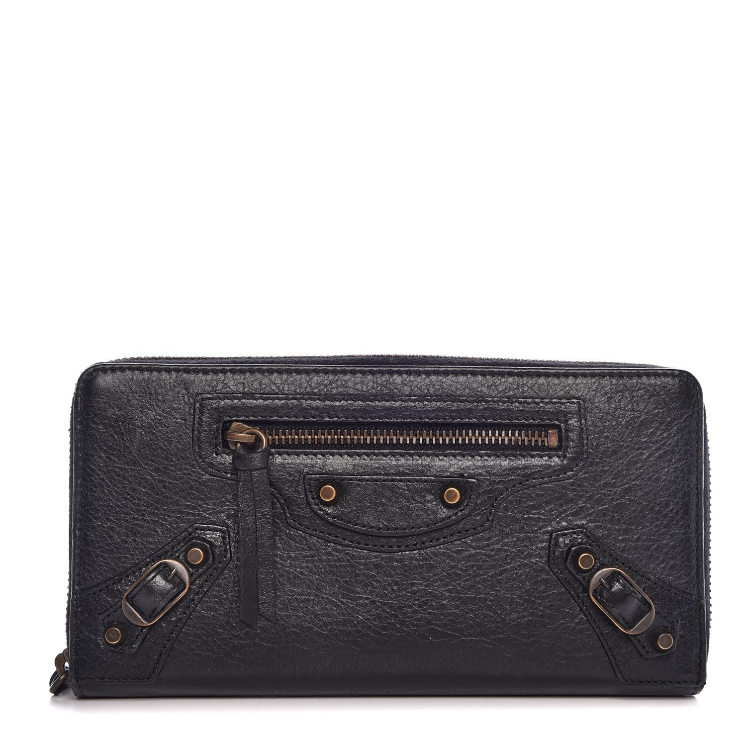 Balenciaga Agneau Classic Hardware Continental Zip Around Wallet Black 1 of 10