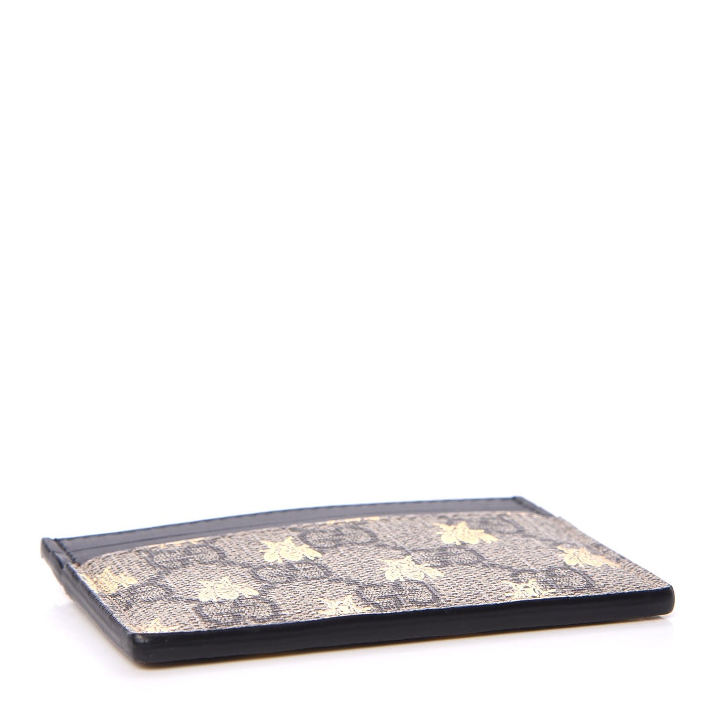 GG Supreme Monogram Bees Card Holder Black