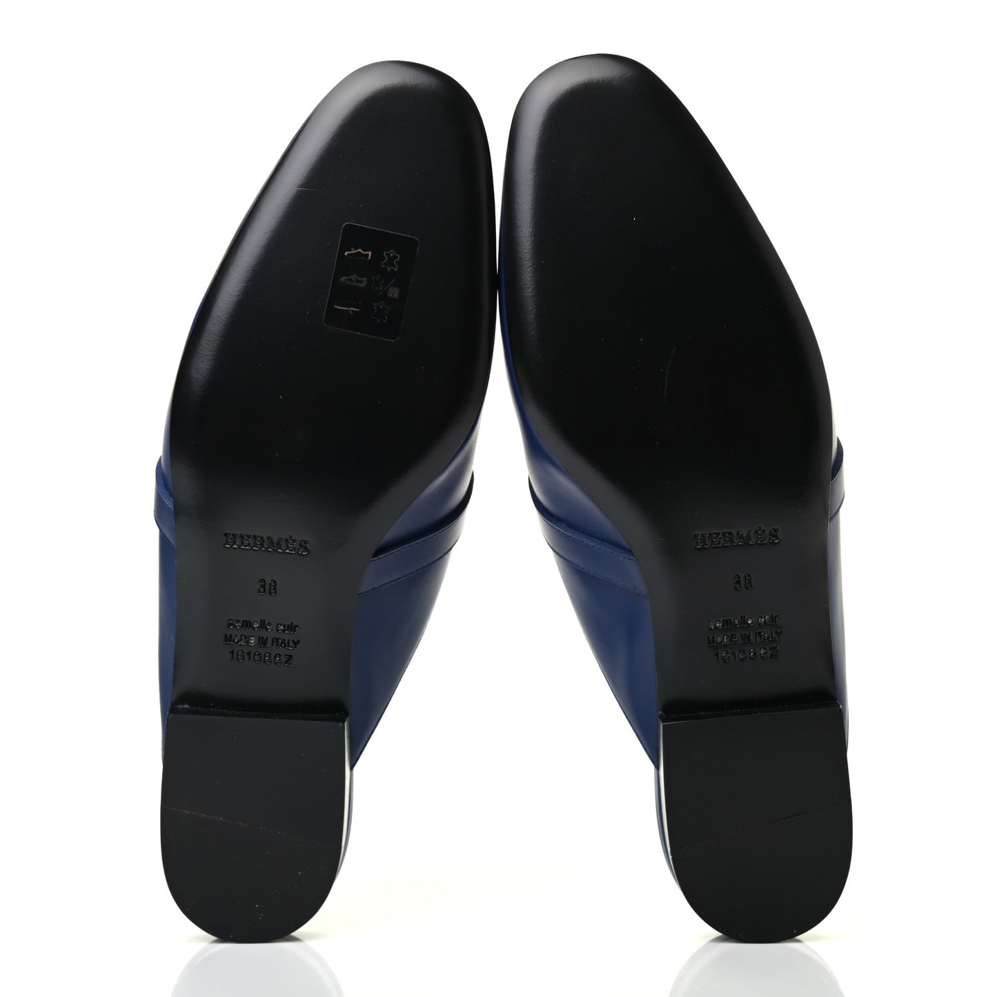 Calfskin Oz Mules 38 Bleu Maritime