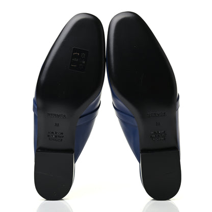 Hermes Calfskin Oz Mules 38 Bleu Maritime 5 of 7