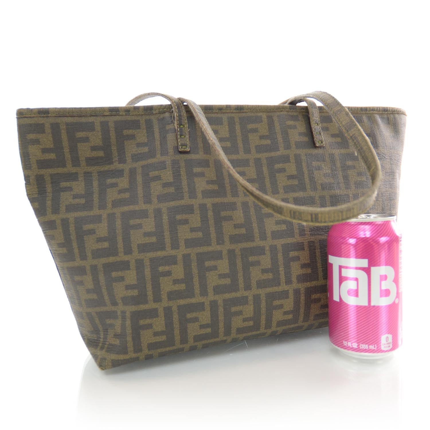 Fendi Zucca Spalmati Small Roll Tote Tobacco Giallo 3 of 7