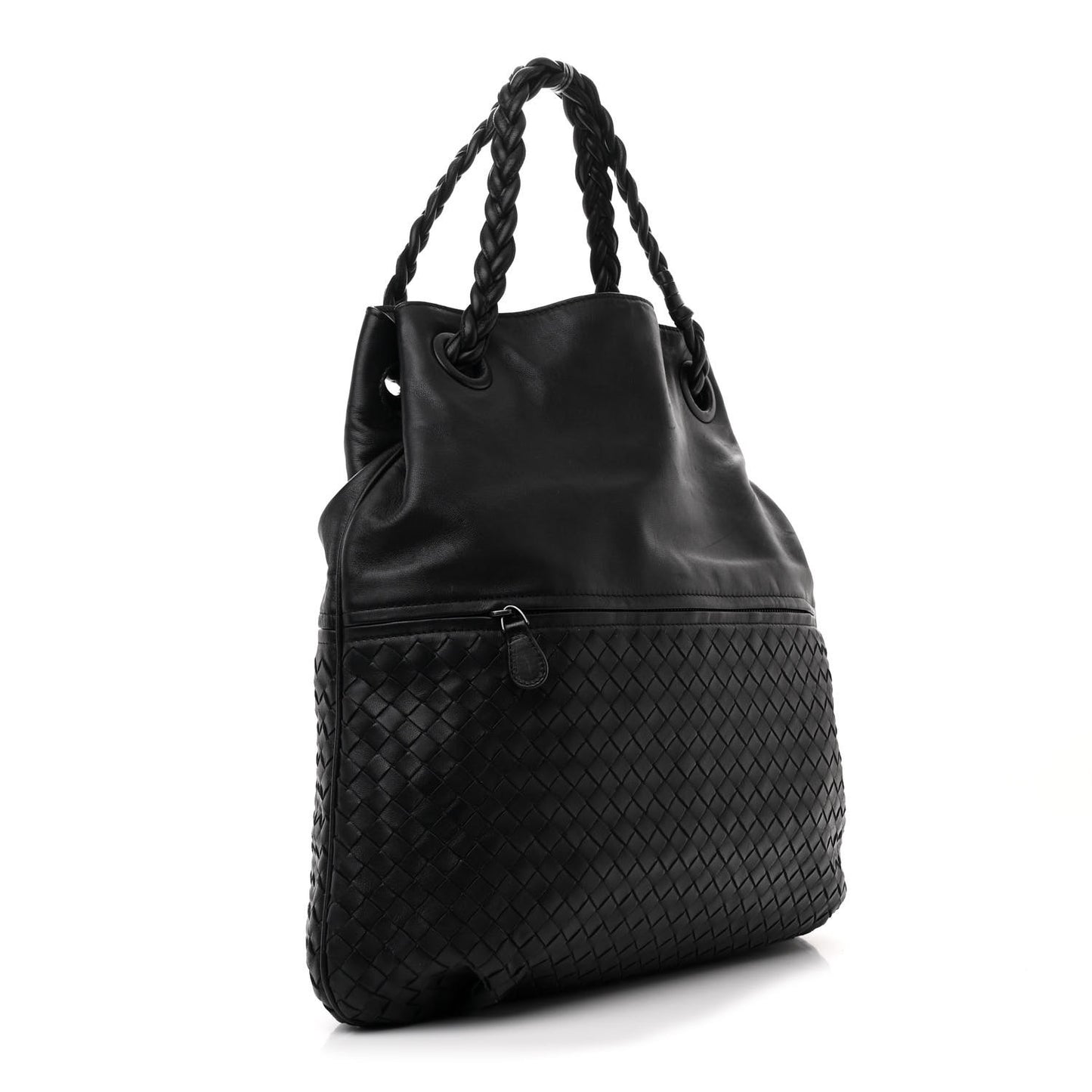 Cervo Deerskin Intrecciato Julie Tote Black