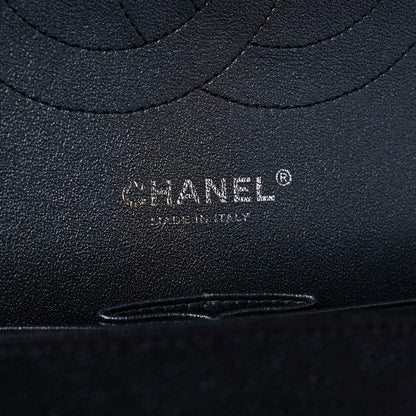 Chanel Iridescent Caviar Chevron Quilted Jumbo Double Flap Black 6 of 9