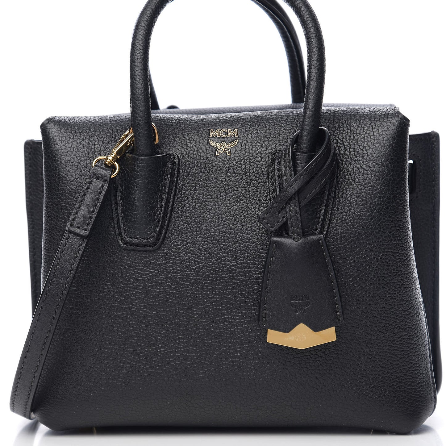 Grained Calfskin Mini Milla Tote Black