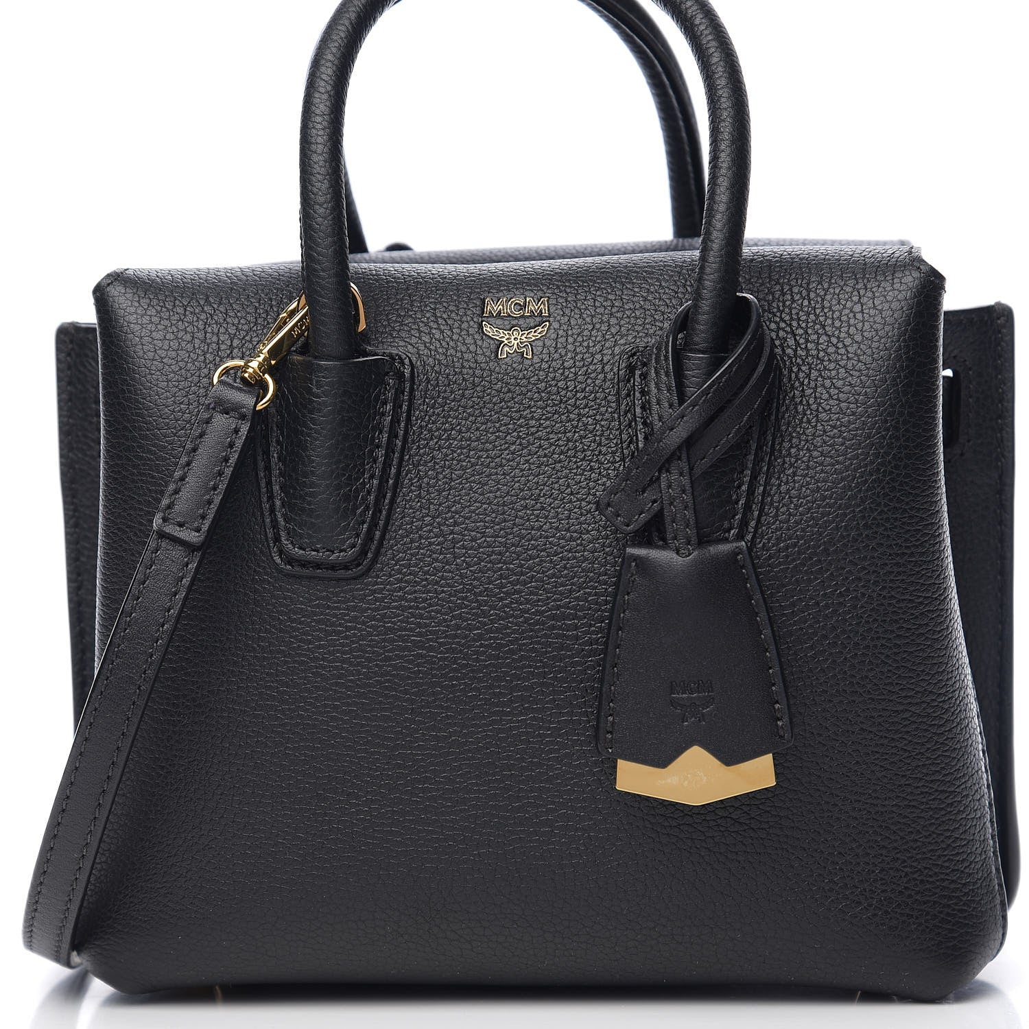 MCM Grained Calfskin Mini Milla Tote Black 8 of 8