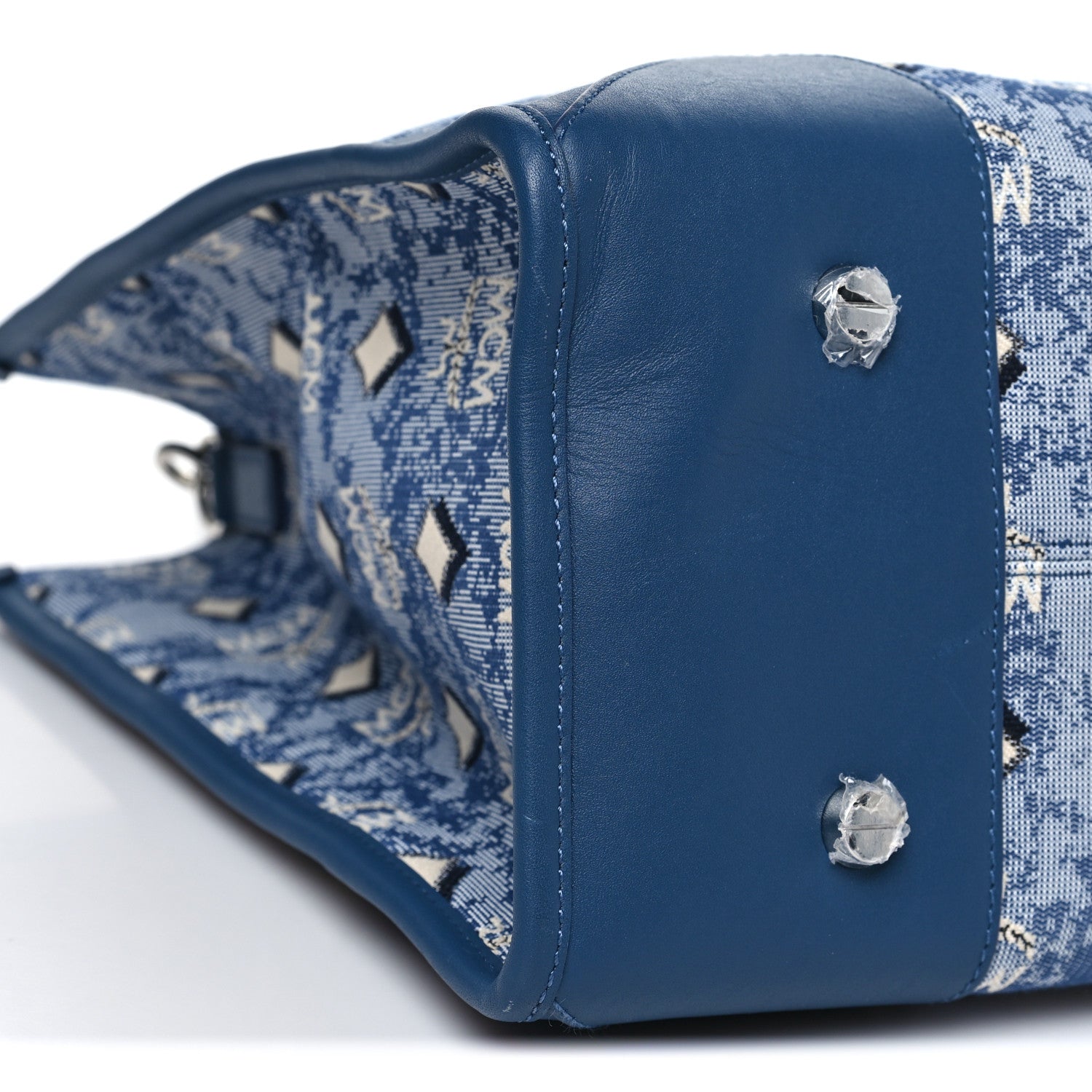 MCM Jacquard Monogram Munchen Extra Large Tote Blue 1796295