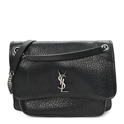 Saint Laurent Grained Lambskin Monogram Large Niki Chain Satchel Black 1 of 10