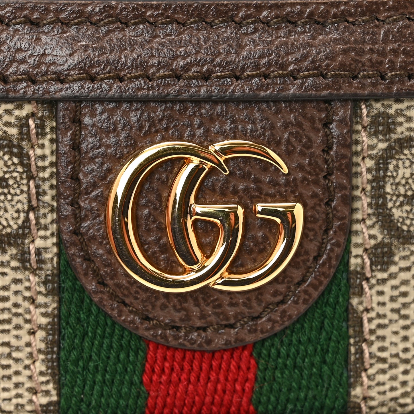GG Supreme Monogram Ophidia Card Holder Brown
