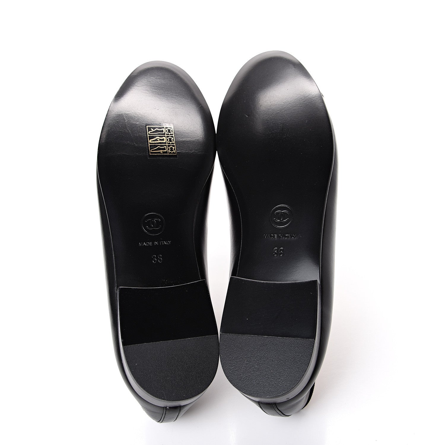 Chanel Lambskin Patent Cap Toe Ballerina Flats 38 Black 5 of 9