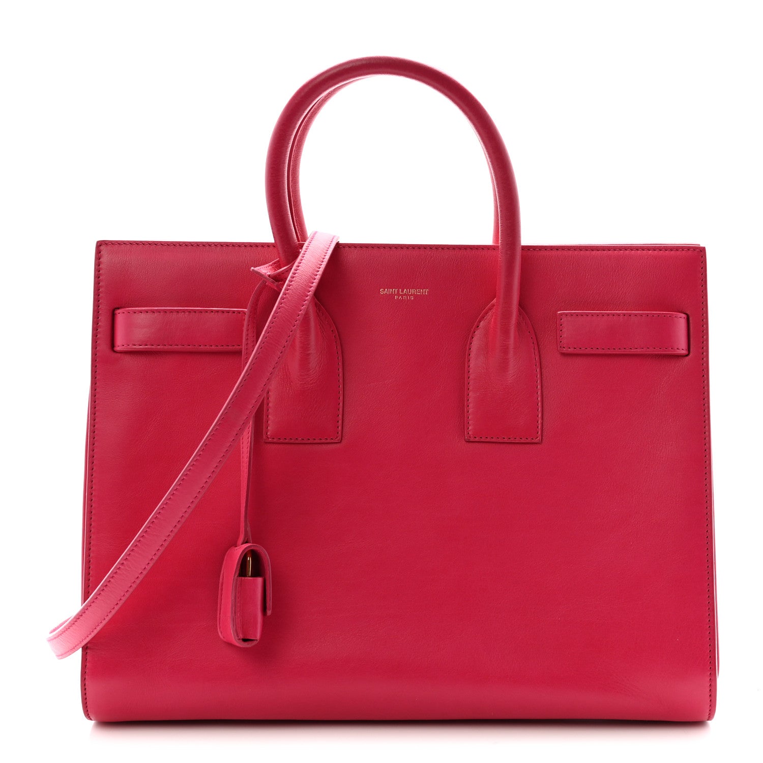 Saint Laurent Calfskin Small Sac De Jour Lipstick Fuchsia 1 of 9