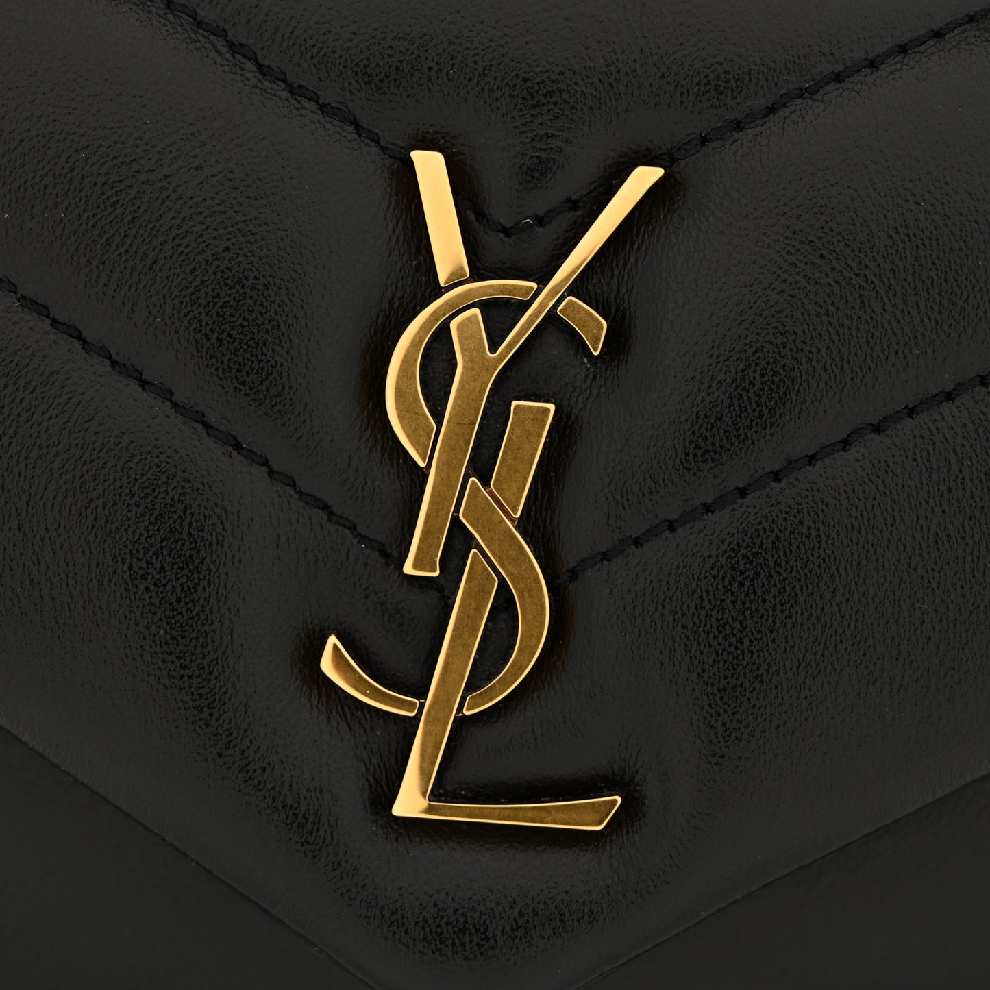 Calfskin Y Quilted Monogram Toy Loulou Crossbody Bag Black