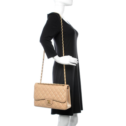 Chanel Caviar Quilted Jumbo Double Flap Beige Clair 3 of 10