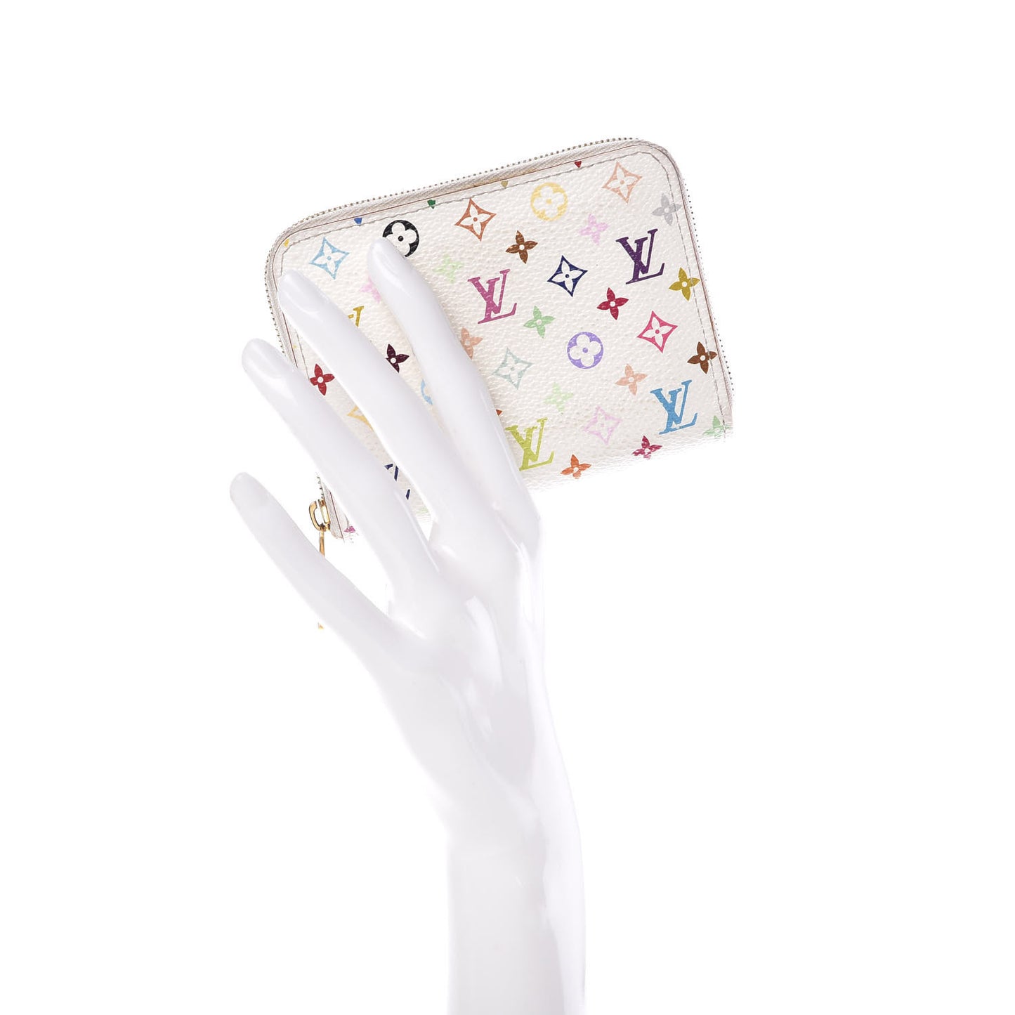 Monogram Multicolor Zippy Coin Purse Wallet White Litchi