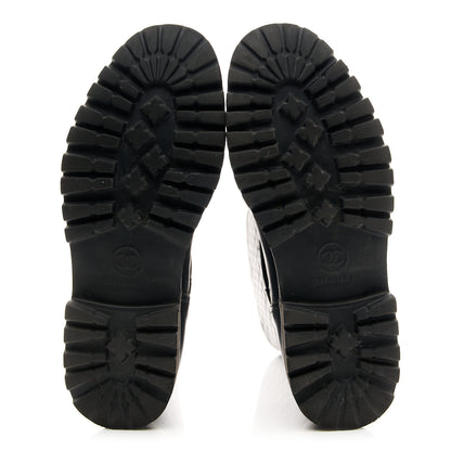 Chanel Calfskin Quilted Biker Boots 38.5 Black 6 of 8