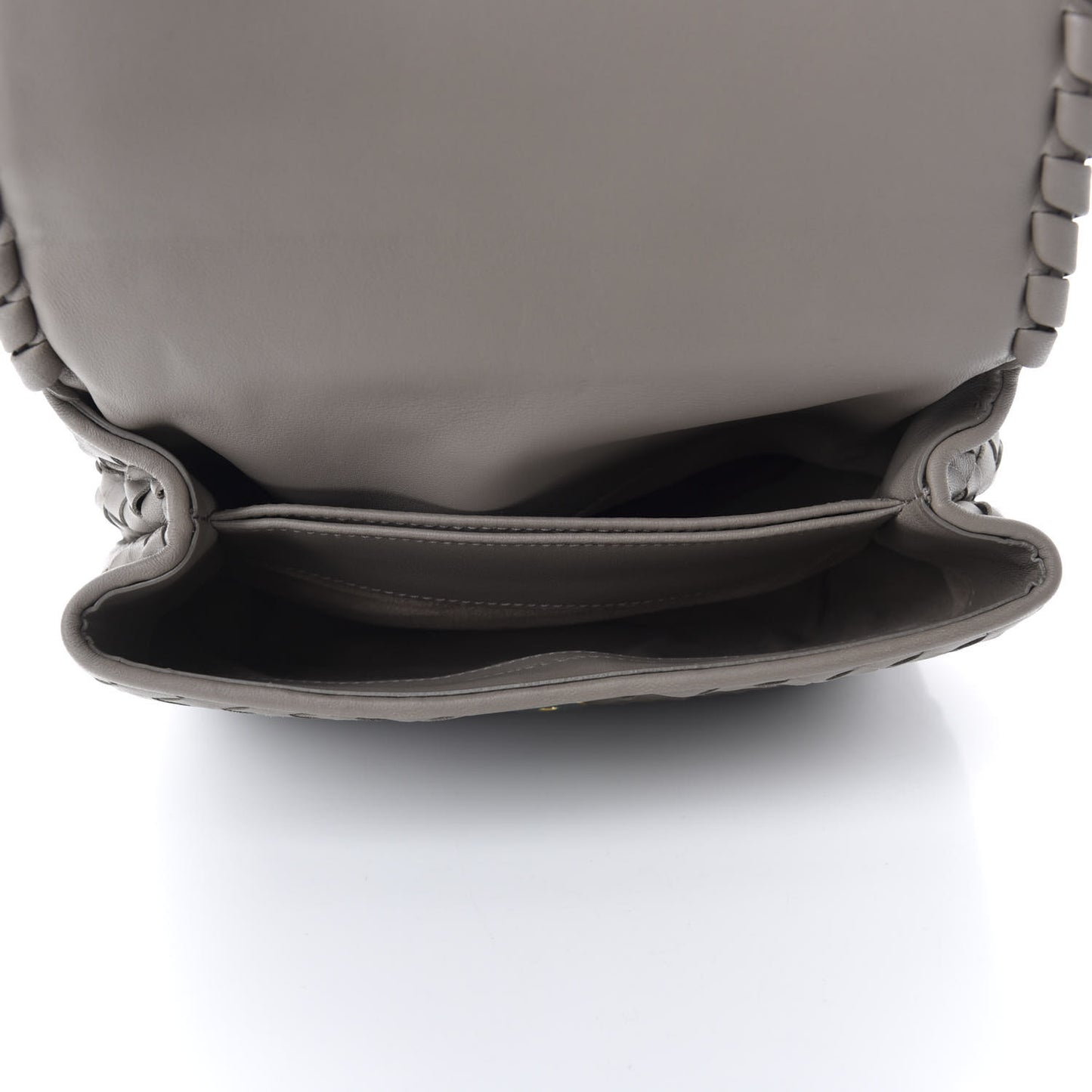 Nappa Intrecciato Baby Olimpia Shoulder Bag Steel