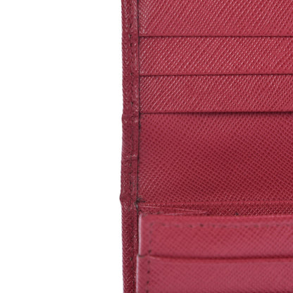 Prada Saffiano Metal Continental Flap Wallet Peonia 13 of 13