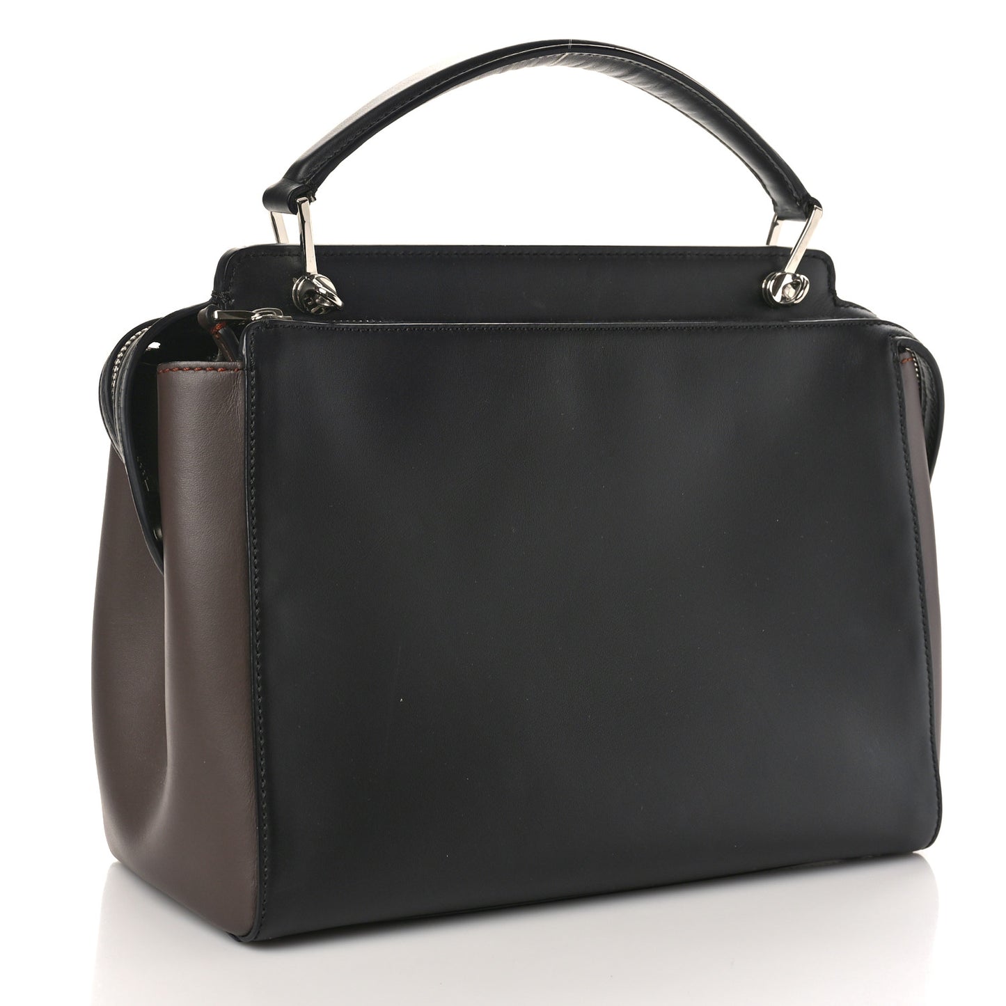 Vitello Baltico Shiny Nappa Lace Up DotCom Satchel Black