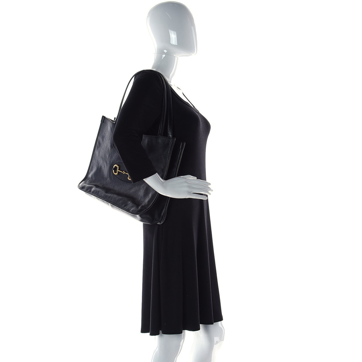 New Sakai Calfskin Lux Horsebit 1955 Tote Bag Black