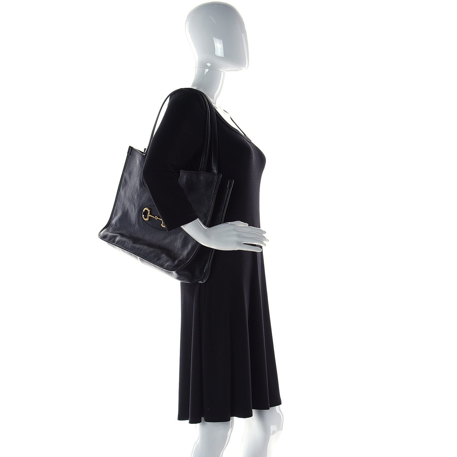 Gucci New Sakai Calfskin Lux Horsebit 1955 Tote Bag Black 3 of 12