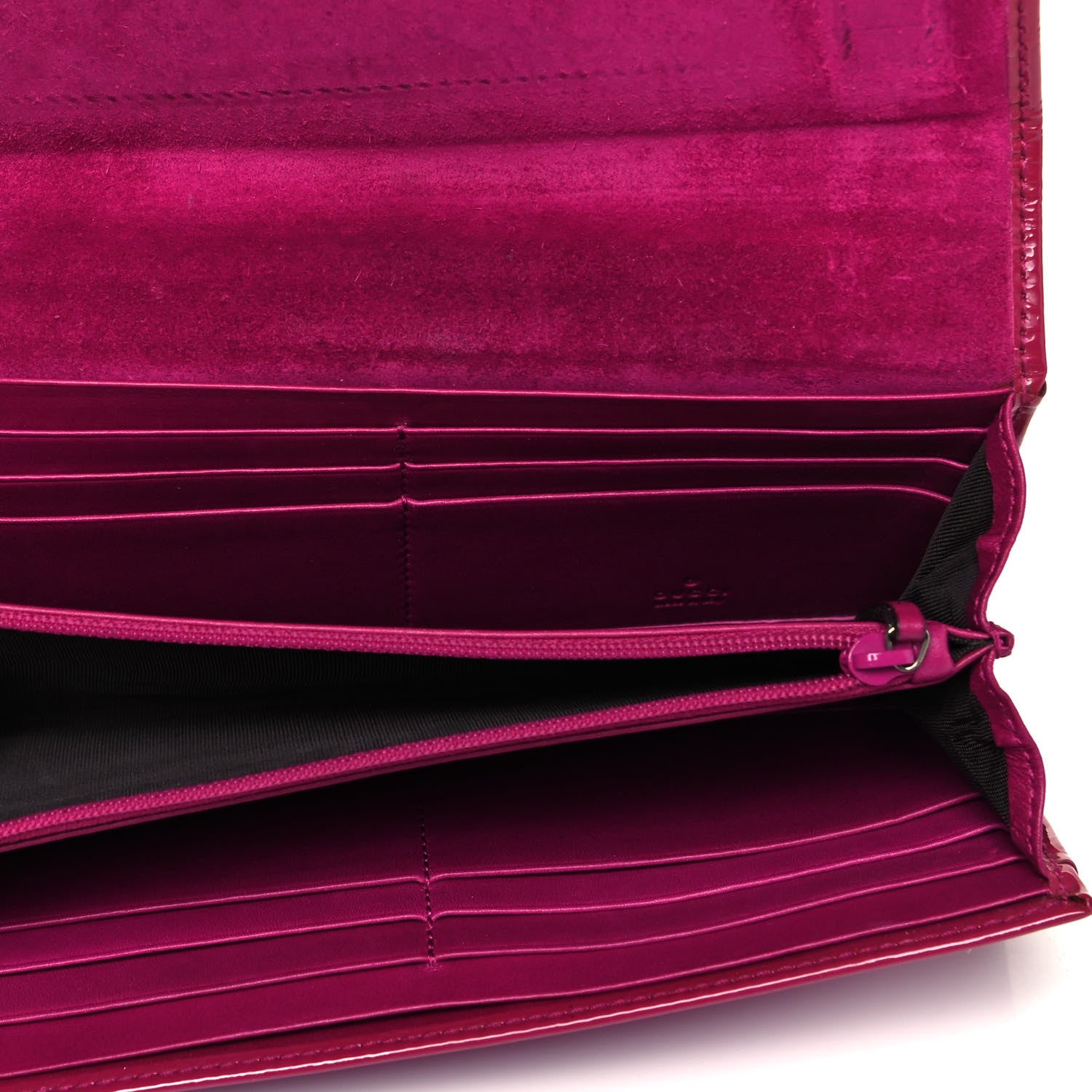 Gucci Patent Microguccissima Nice Wallet Bright Bouganville 6 of 9