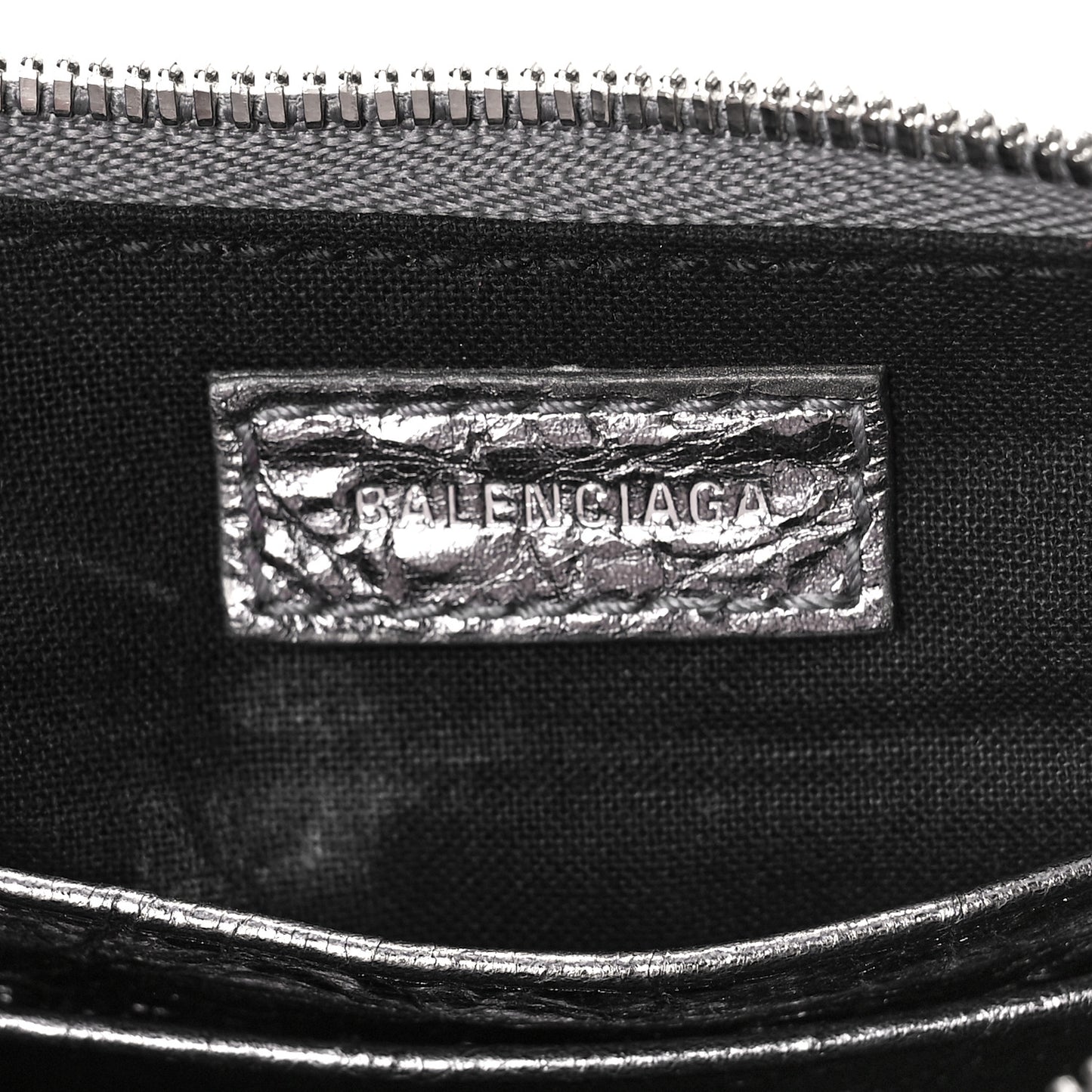 Metallic Agneau Arena Le Cagole Purse With Chain Mini Silver