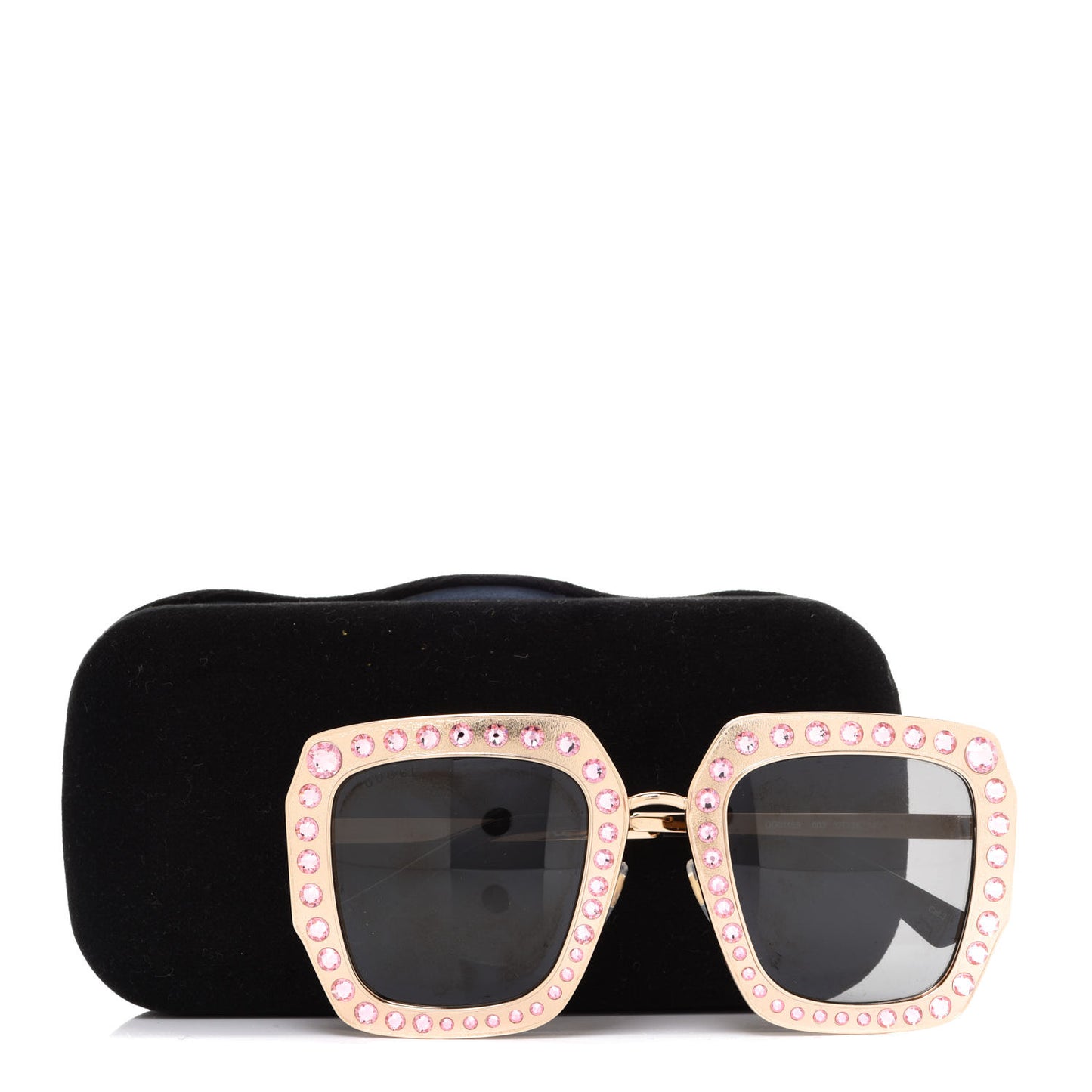 Metal Acetate Crystal Oversize GG0115S Sunglasses Rose Gold