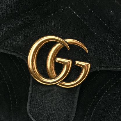 Gucci Velvet Matelasse Mini GG Marmont Shoulder Bag Black 14 of 14