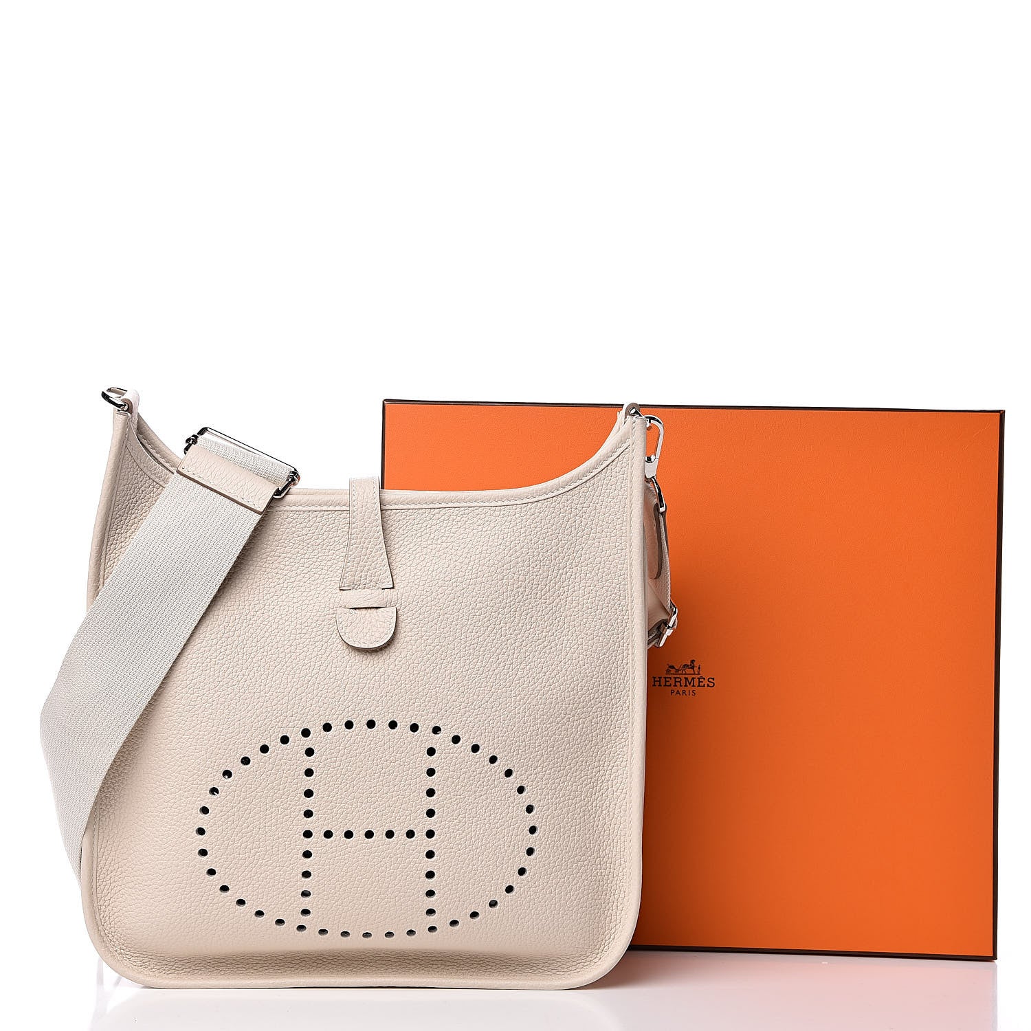 Hermes Taurillon Clemence Evelyne III PM Craie 11 of 11