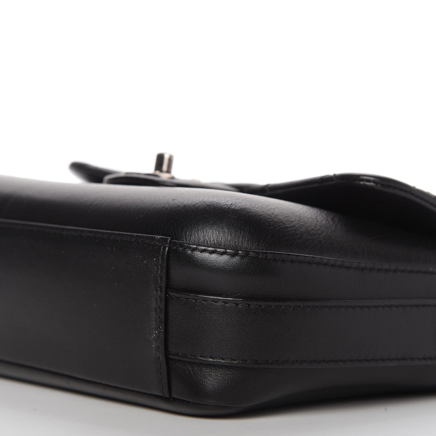 Calfskin Quilted Medium Rock My Shoulder Flap Black