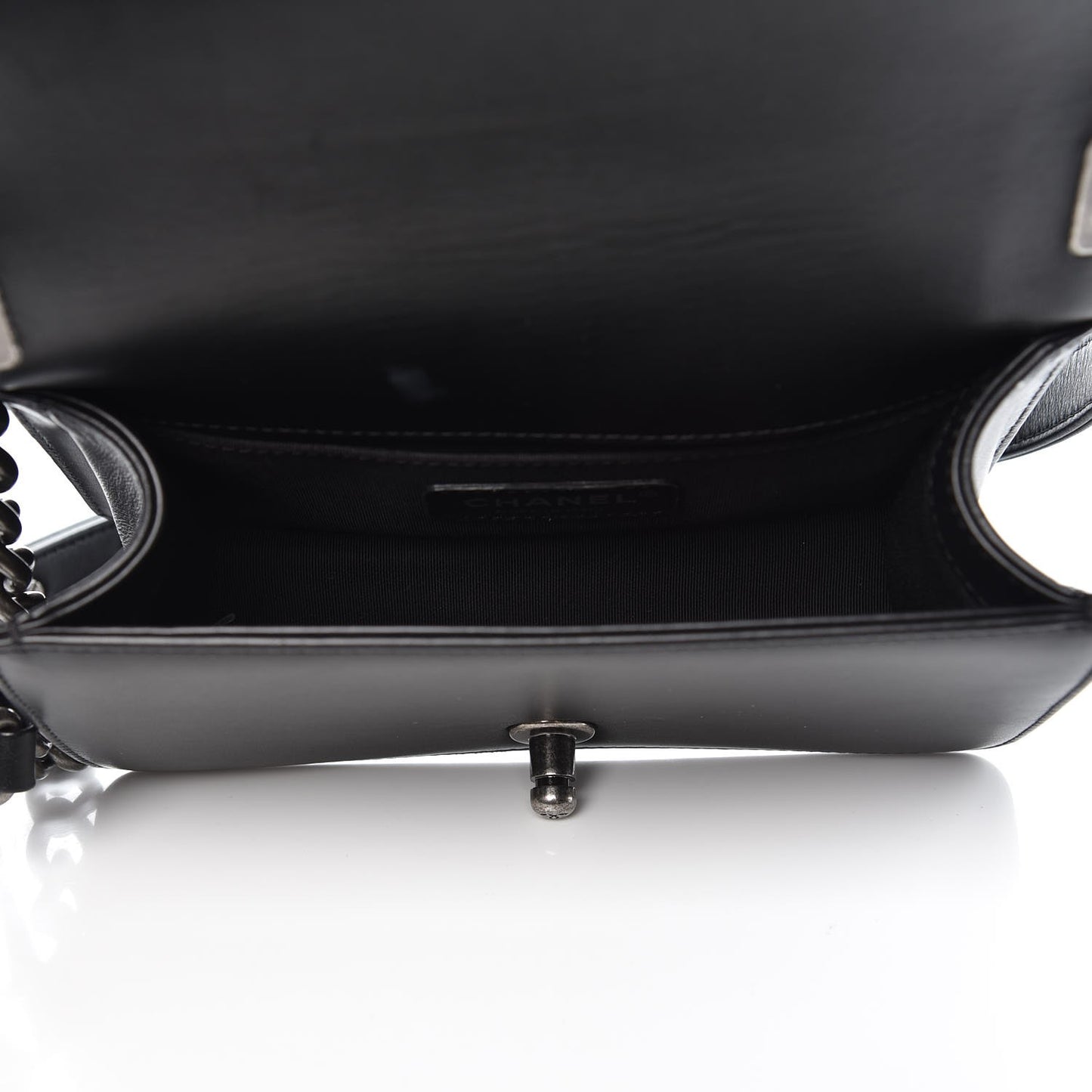 Lambskin Quilted Small Boy Flap Black